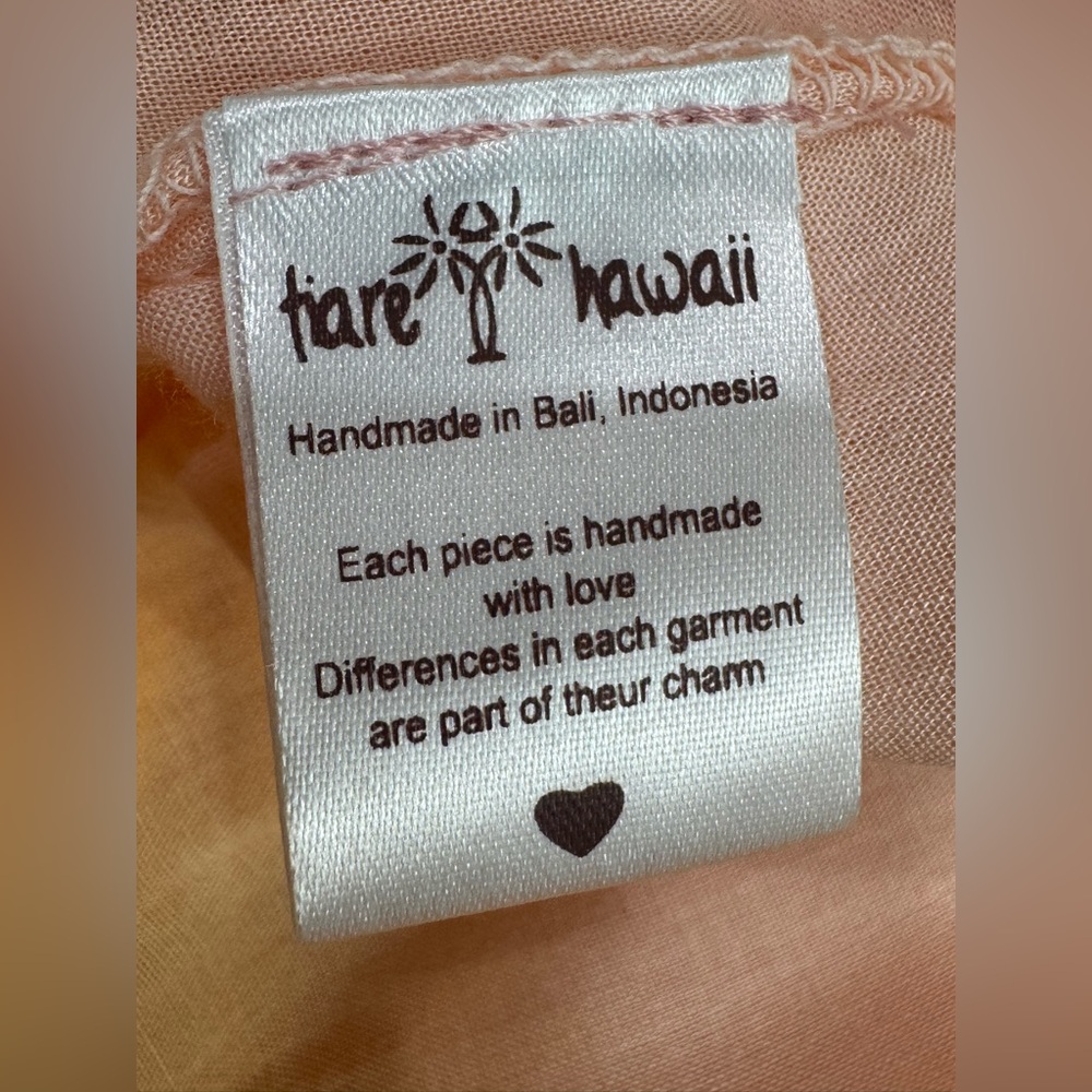 Tiare Hawaii Maxi Dress Button Front Dawn Ombre Pink Yellow Orange Tired Rayon S - Picture 12 of 13